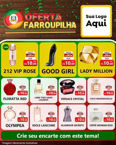 Modelo de Rede Social para Feed Instagram com o tema Oferta Farroupilha para Perfumes