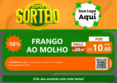 Modelo de Cartaz para Cartaz A4 Horizontal com o tema Super Sorteio para Restaurante