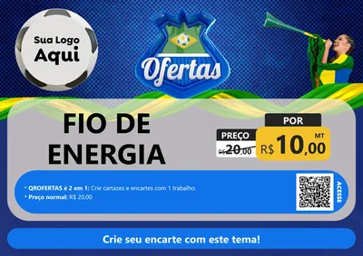 Modelo de Cartaz para Cartaz A4 Horizontal com o tema Ofertas (Futebol) para Materiais Elétricos