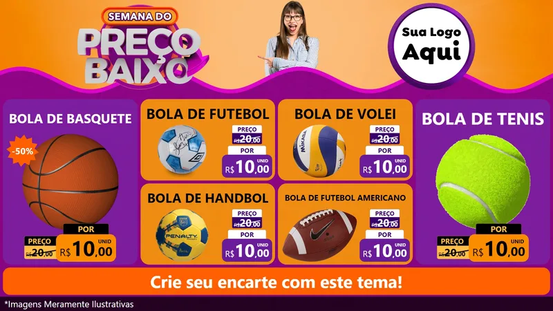 Modelo de TV para TV Horizontal com o tema Semana do Preço Baixo para Artigos Esportivos