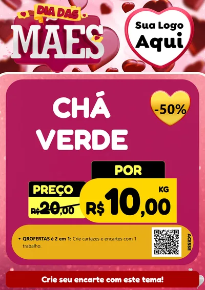 Modelo de Cartaz para Cartaz A4 Vertical com o tema Dia Das Mães para Produtos Naturais