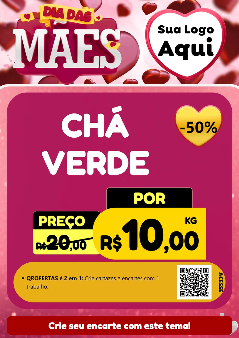 Modelo de Cartaz para Cartaz A4 Vertical com o tema Dia Das Mães para Produtos Naturais