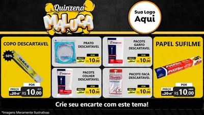 Modelo de TV para TV Horizontal com o tema Quinzena Maluca para Embalagens