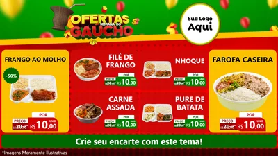 Modelo de TV para TV Horizontal com o tema Ofertas Semana Do Gaúcho para Restaurante