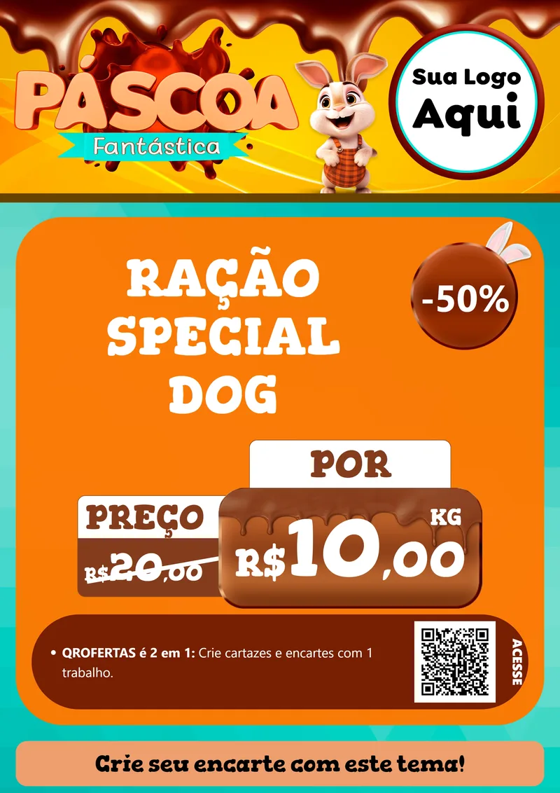 Modelo de Cartaz para Cartaz A4 Vertical com o tema Páscoa Fantástica para Pet Shop