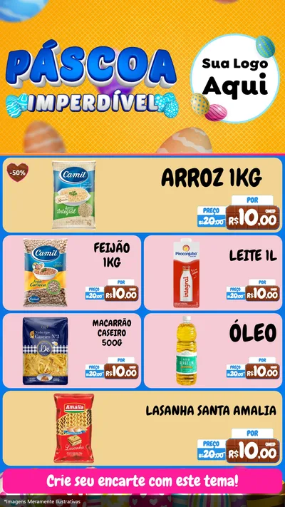 Modelo de TV para TV Vertical com o tema Páscoa Imperdível para Supermercado