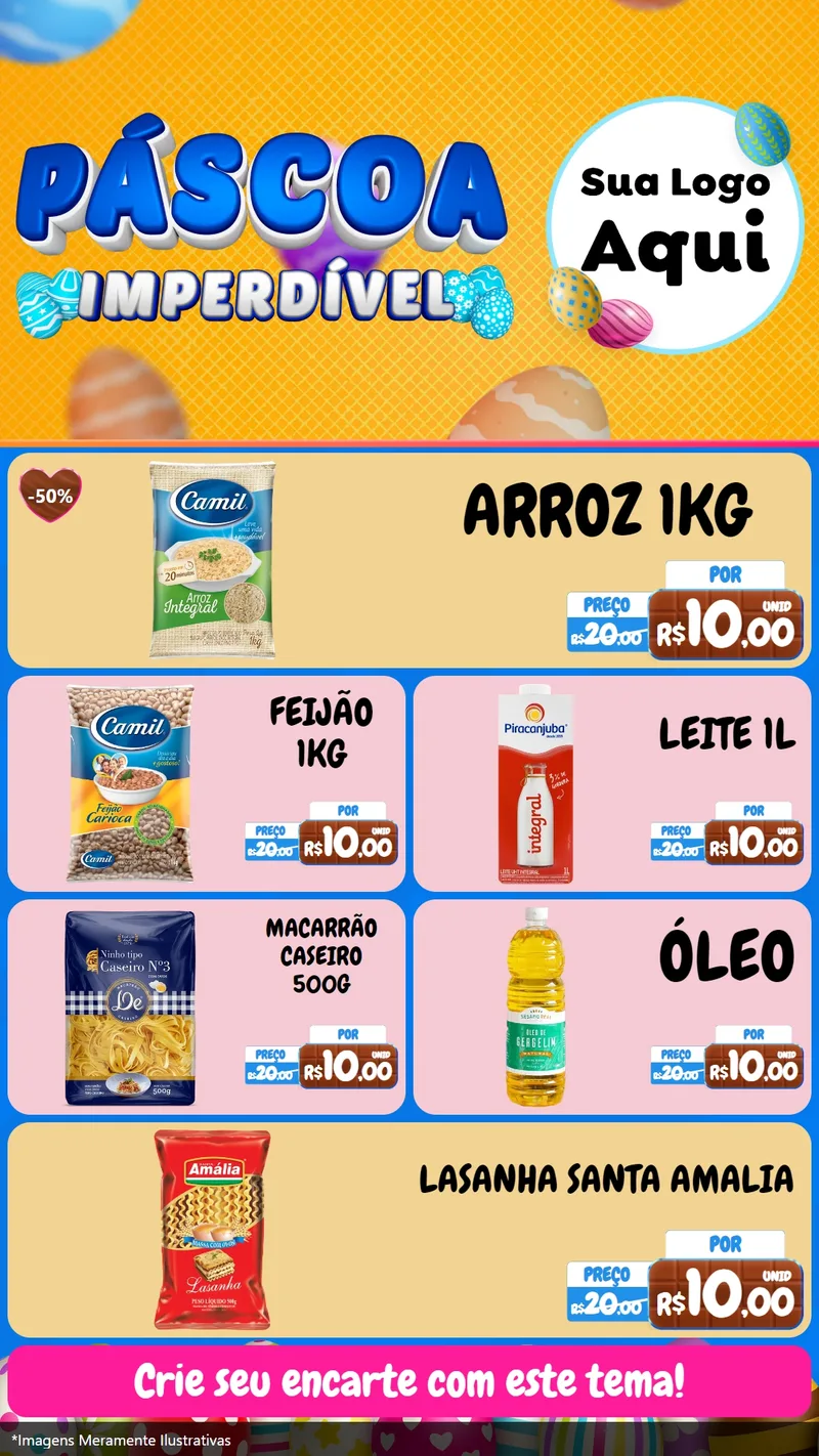 Modelo de TV para TV Vertical com o tema Páscoa Imperdível para Supermercado