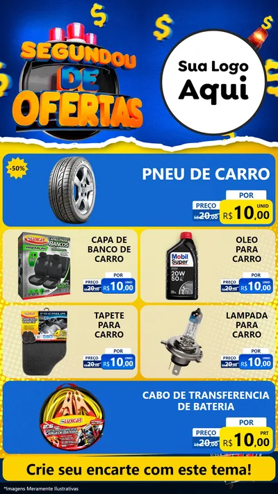 Modelo de TV para TV Vertical com o tema Segundou de Ofertas para Auto peças