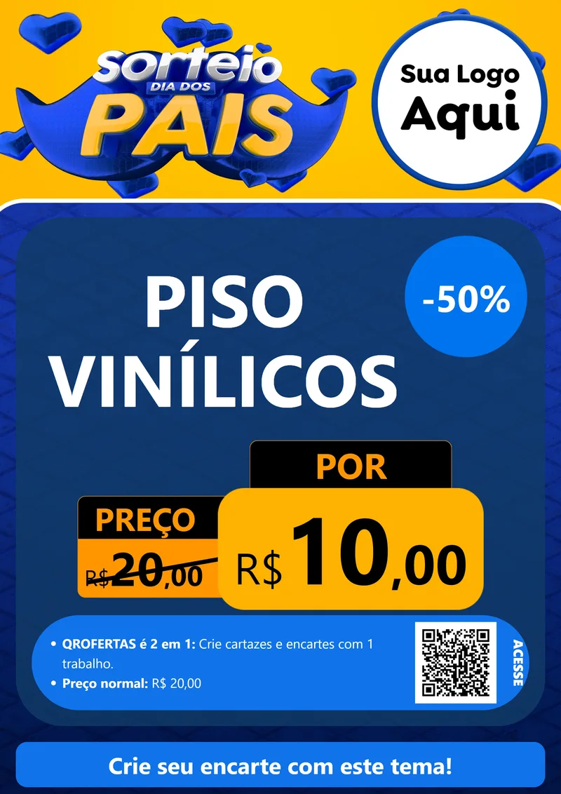 Modelo de Cartaz para Cartaz A4 Vertical com o tema Sorteio Dia dos Pais para Material para Construção