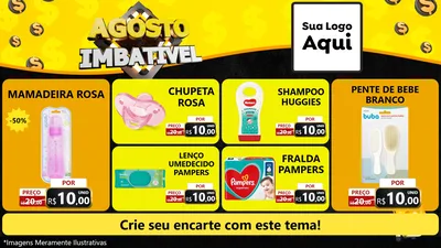 Modelo de TV para TV Horizontal com o tema Agosto Imbatível para Bebês