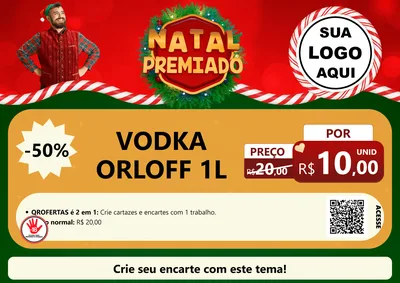 Modelo de Cartaz para Cartaz A4 Horizontal com o tema Natal Premiado para Distribuidora de bebidas