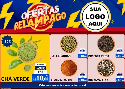 Modelo de Encarte para Encarte A4 Horizontal com o tema Ofertas Relâmpago para Produtos Naturais