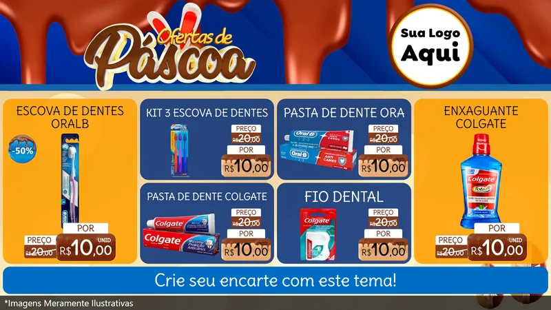Modelo de TV para TV Horizontal com o tema Ofertas de Páscoa para Higiene Pessoal