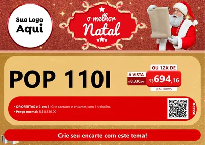 Modelo de Cartaz para Cartaz A4 Horizontal com o tema O Melhor Natal para Concessionaria de Motos