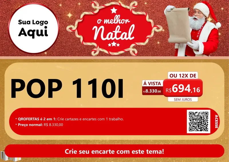 Modelo de Cartaz para Cartaz A4 Horizontal com o tema O Melhor Natal para Concessionaria de Motos