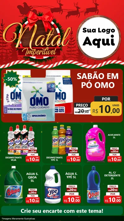 Modelo de Rede Social para Stories com o tema Natal Imperdível para Produtos de Limpeza
