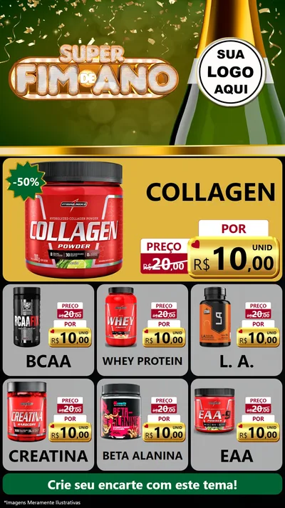 Modelo de Rede Social para Stories com o tema Super Fim de Ano para Suplementos alimentares