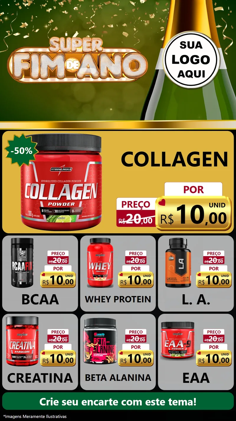 Modelo de Rede Social para Stories com o tema Super Fim de Ano para Suplementos alimentares