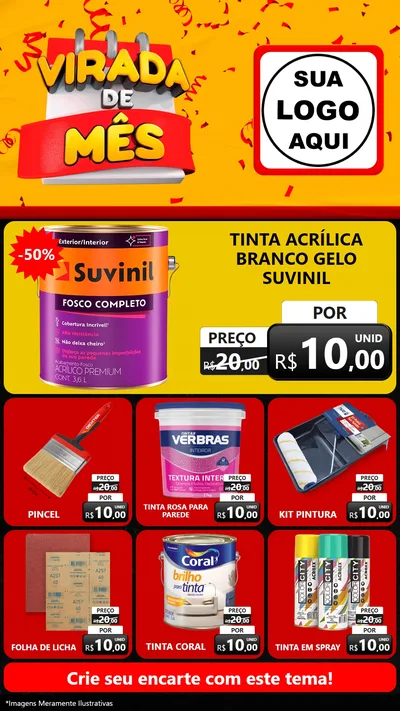 Modelo de Rede Social para Stories com o tema Virada de Mês para Tintas e Ferramentas