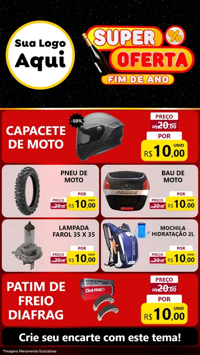 Modelo de TV para TV Vertical com o tema Super Oferta Fim de Ano para Moto peças
