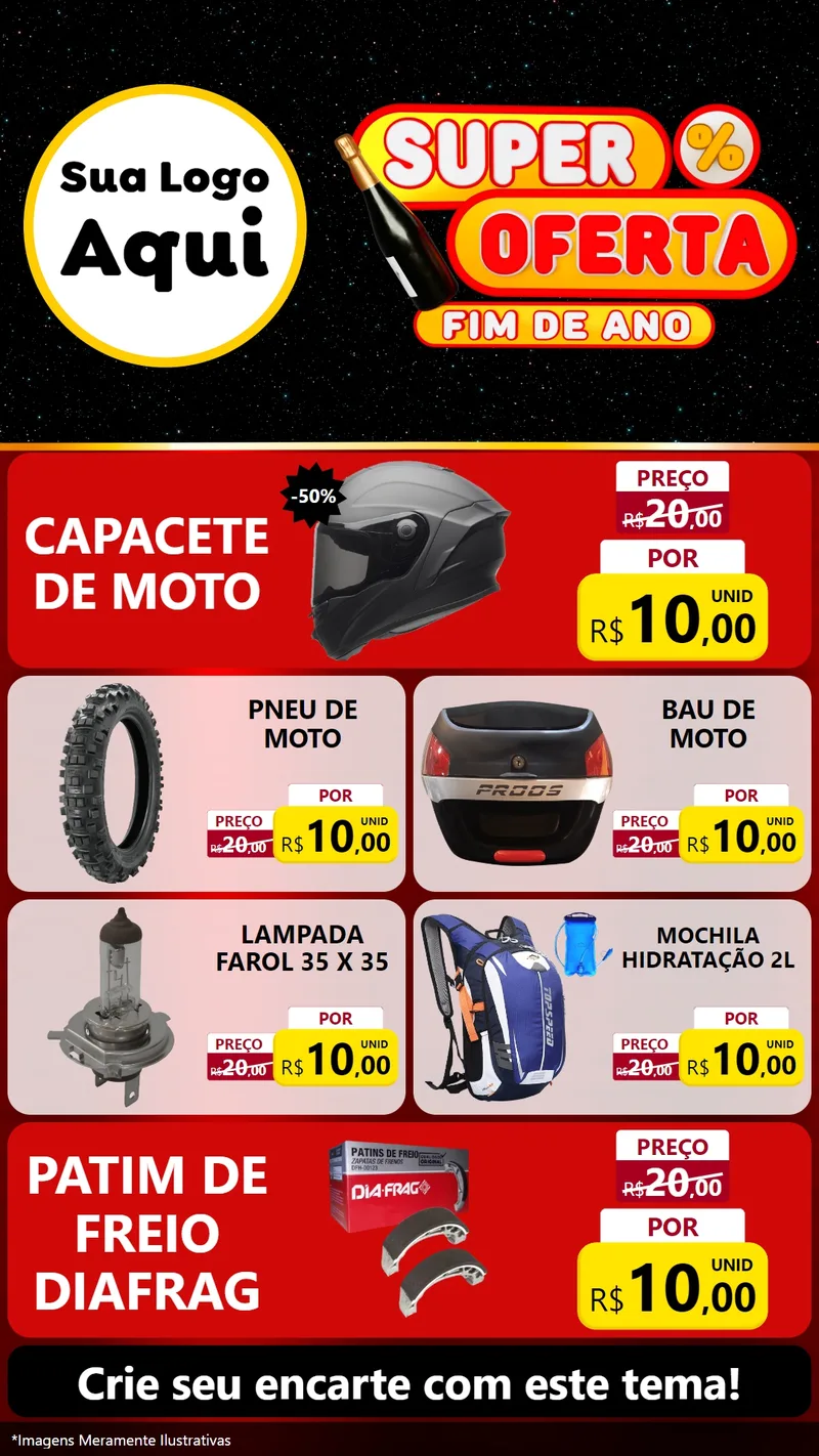 Modelo de TV para TV Vertical com o tema Super Oferta Fim de Ano para Moto peças