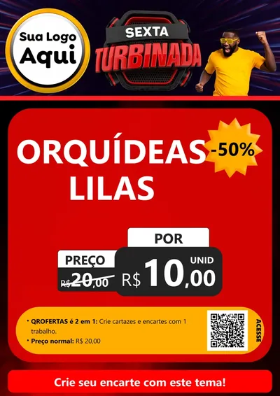 Modelo de Cartaz para Cartaz A4 Vertical com o tema Sexta Turbinada para Floricultura e jardim