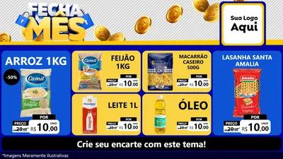 Modelo de TV para TV Horizontal com o tema Fecha Mês para Supermercado