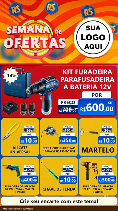 Modelo de Rede Social para Stories com o tema Semana de Ofertas para Maquinas e Ferramentas