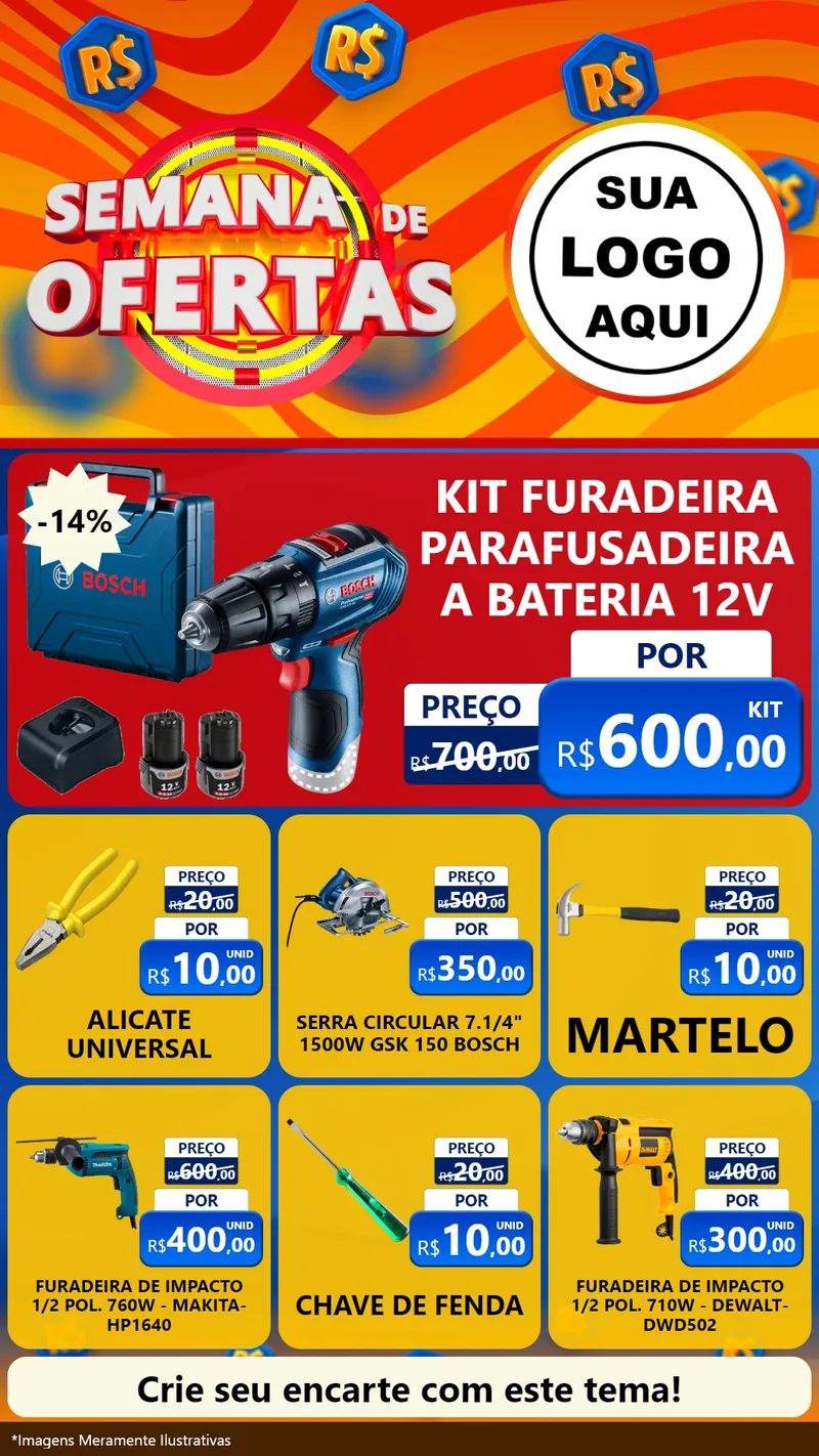 Modelo de Rede Social para Stories com o tema Semana de Ofertas para Maquinas e Ferramentas