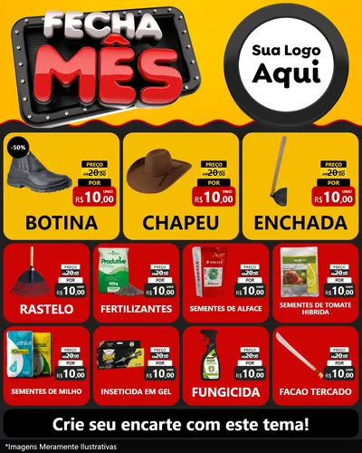 Modelo de Rede Social para Feed Instagram com o tema Fecha Mês para Agropecuária