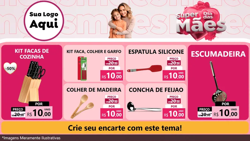 Modelo de TV para TV Horizontal com o tema Super Dia Das Mães para Utilidades Domésticas