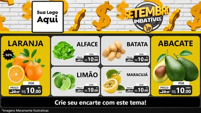 Modelo de TV para TV Horizontal com o tema Setembro Imbatível para Hortifrúti