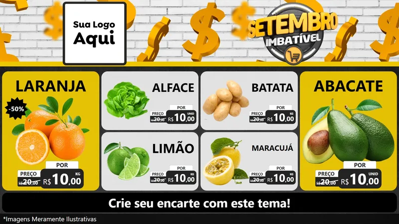 Modelo de TV para TV Horizontal com o tema Setembro Imbatível para Hortifrúti