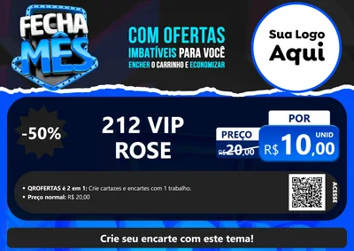 Modelo de Cartaz para Cartaz A4 Horizontal com o tema Fecha Mês para Perfumes