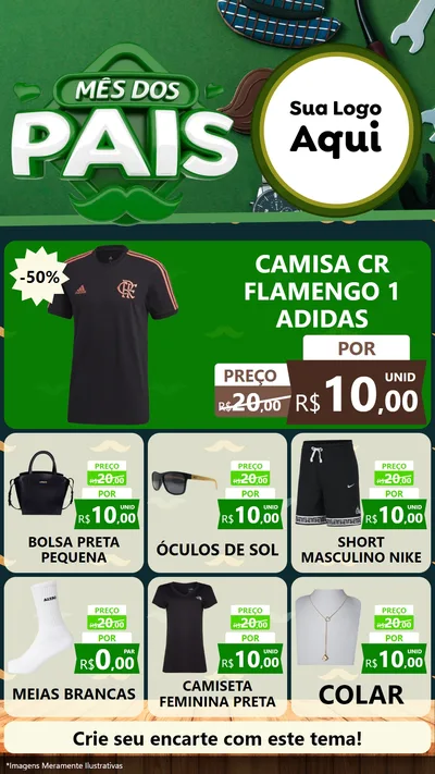 Modelo de Rede Social para Stories com o tema Mês dos Pais para Roupas e acessórios