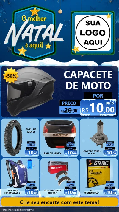 Modelo de Rede Social para Stories com o tema O Melhor Natal É Aqui! para Moto peças