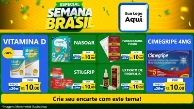 Modelo de TV para TV Horizontal com o tema Especial Semana do Brasil para Farmácia