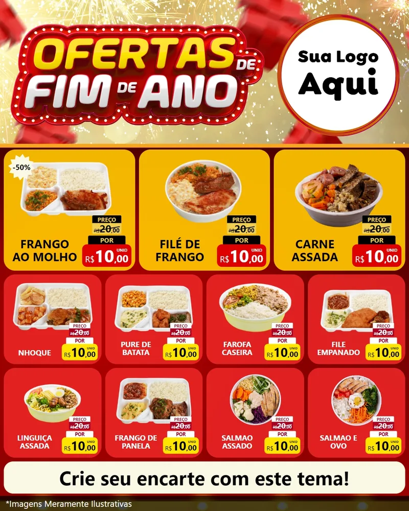 Modelo de Rede Social para Feed Instagram com o tema Ofertas de Fim de Ano para Restaurante