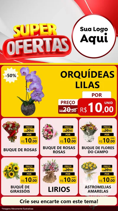 Modelo de Rede Social para Stories com o tema Super Ofertas para Floricultura e jardim