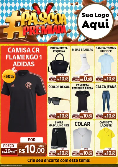 Modelo de Encarte para Encarte A4 Vertical com o tema Páscoa Premiada para Roupas e acessórios