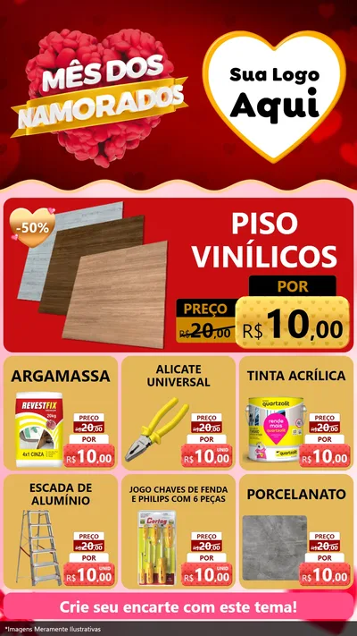 Modelo de Rede Social para Stories com o tema Mês dos Namorados para Material para Construção