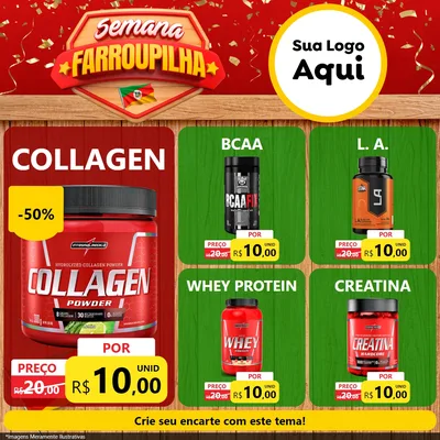 Modelo de Rede Social para Feed Facebook com o tema Semana Farroupilha para Suplementos alimentares