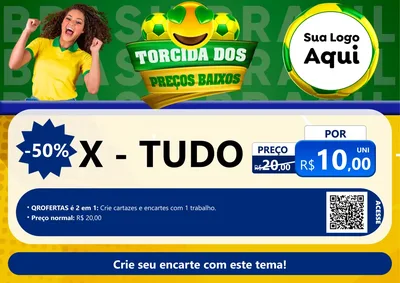 Modelo de Cartaz para Cartaz A4 Horizontal com o tema Torcida dos Preços Baixos - Copa para Hamburgueria