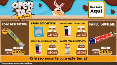 Modelo de TV para TV Horizontal com o tema Ofertas de Páscoa para Embalagens