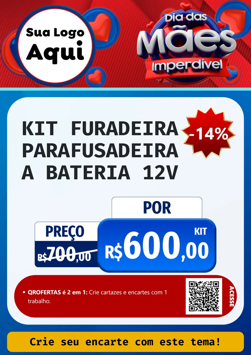 Modelo de Cartaz para Cartaz A4 Vertical com o tema Dia Das Mães Imperdível para Maquinas e Ferramentas