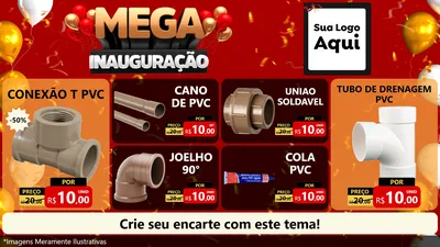 Modelo de TV para TV Horizontal com o tema Mega Inauguração para Tubos e conexões