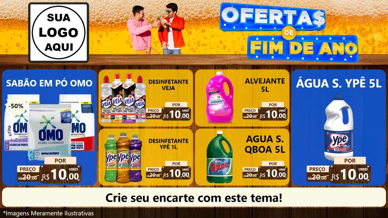 Modelo de TV para TV Horizontal com o tema Ofertas de Fim de Ano para Produtos de Limpeza