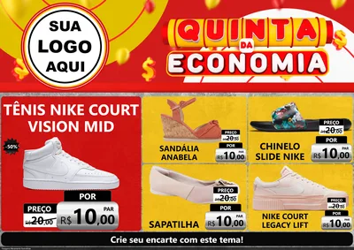 Modelo de Encarte para Encarte A4 Horizontal com o tema Quinta da Economia para Calçados