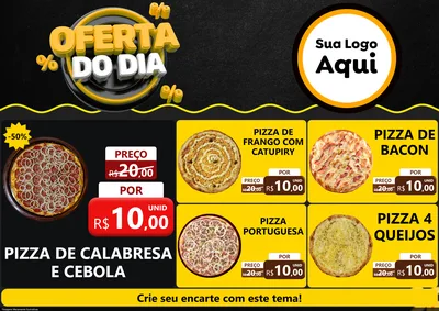 Modelo de Encarte para Encarte A4 Horizontal com o tema Oferta Do Dia para Pizzaria