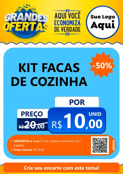 Modelo de Cartaz para Cartaz A4 Vertical com o tema Grandes Ofertas para Utilidades Domésticas